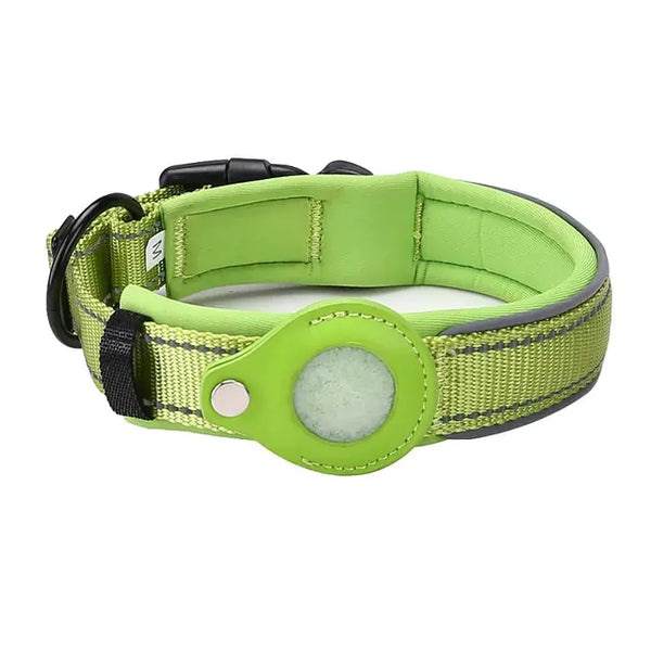 Air Tag Dog Collar - Adjustable, and Comfortable - PawsMartOnline Green / S(11.8-14.5in)