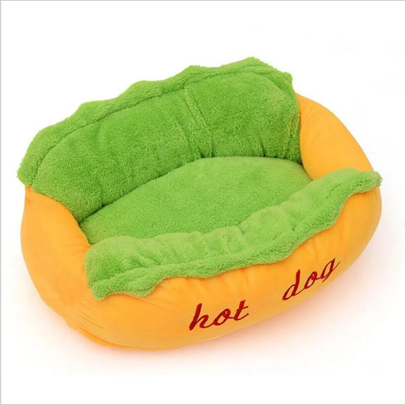 Hot Dog-Themed Pet Bed – Cozy, Stylish, and Perfect for Small Pets - PawsMartOnline