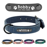 Custom Engraved Leather Dog Collar - Personalized with Your Pet's Name - PawsMartOnline