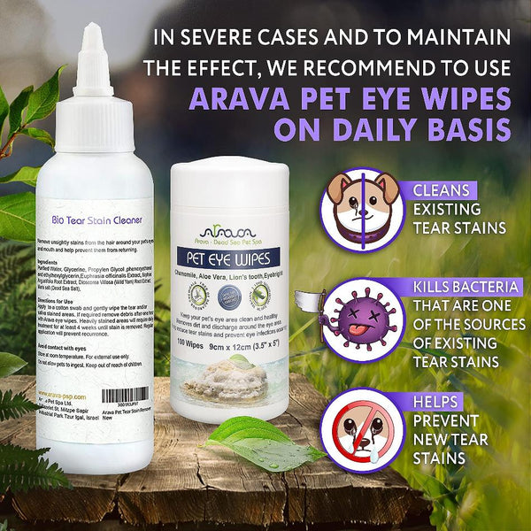 Arava Dog Tear Stain Remover - Natural and Effective - PawsMartOnline Petcare