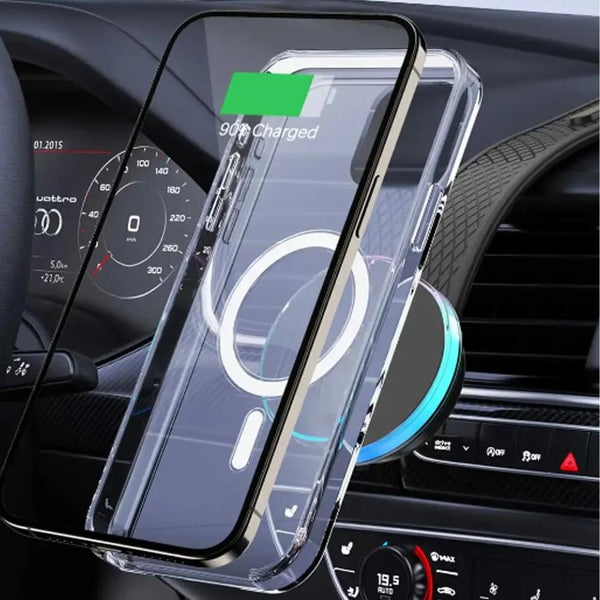 MagSafe Wireless Car Charger with RGB LED & Flexible Mount