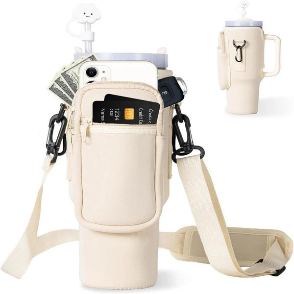 Water Bottle Bag – Insulated, Adjustable Sling, Free Shipping