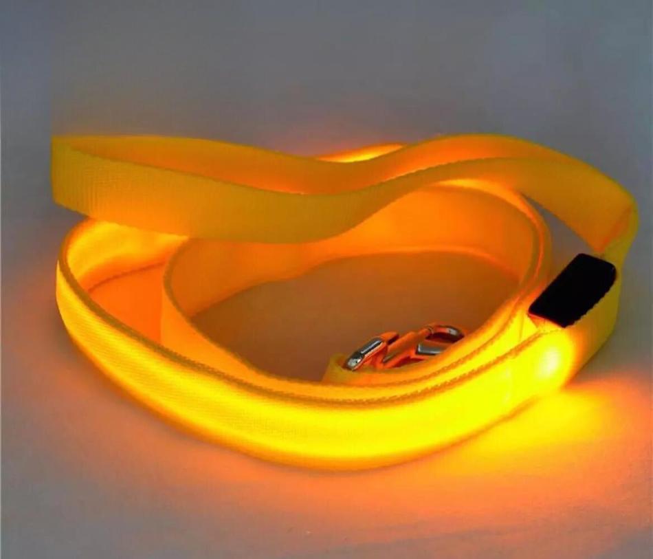 LED Dog Leash - Stay Safe and Visible, Day or Night - PawsMartOnline YELLOW / Battery version