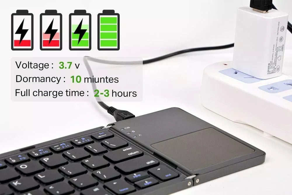 Compact Mini Folding Wireless Keyboard with Touchpad