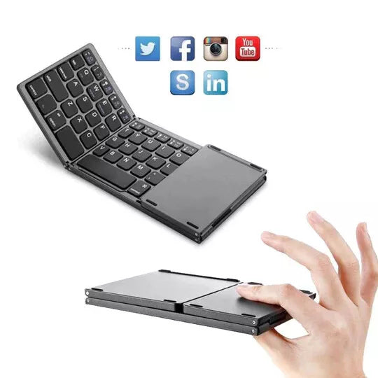 Compact Mini Folding Wireless Keyboard with Touchpad