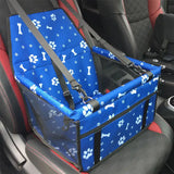 Canine Car Seat - Safe, Comfortable, and Breathable for Small Pets - PawsMartOnline Blue Bone Prints / 15.7 x 11.8 x 9.6 inches