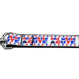 Red, White, and Cute Nylon Collars and Leashes for Dogs and Cats - PawsMartOnline Pets 3/8