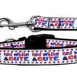 Red, White, and Cute Nylon Collars and Leashes for Dogs and Cats - PawsMartOnline Pets