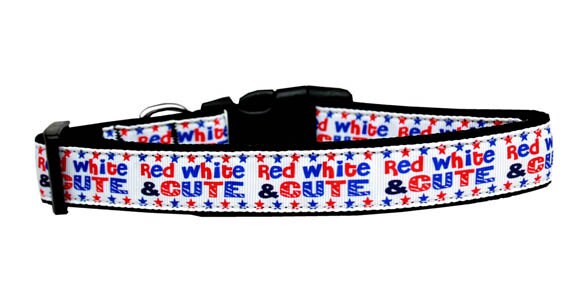 Red, White, and Cute Nylon Collars and Leashes for Dogs and Cats - PawsMartOnline Pets Cat Collar