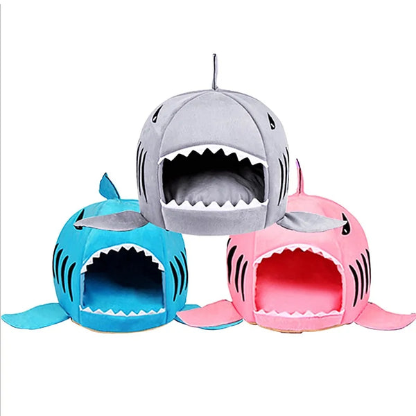 Cozy Shark Pet Bed - PawsMartOnline Gray / Double Extra Small