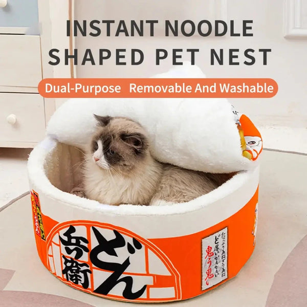 Instant Noodle Nest Bed – Cozy, Stylish, and Warm Retreat for Pets - PawsMartOnline