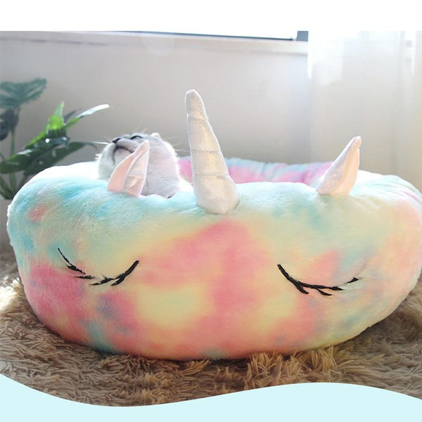 Cozy Unicorn Cat Bed with Removable Cushion - PawsMartOnline Pets