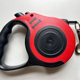 Retractable Pet Leash - PawsMartOnline RED AND BLACK / 9 Feet