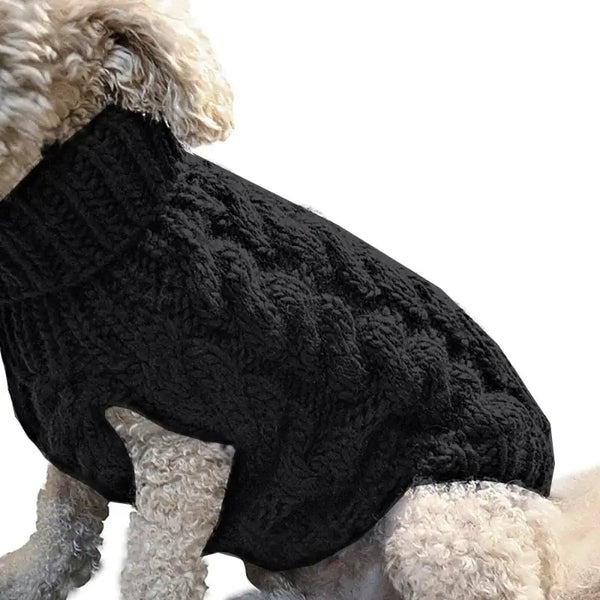 Cozy Knitted Dog Sweater - Stylish Winter Pet Clothing - PawsMartOnline Black / M