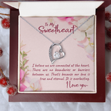 Forever Love Necklace & Faux Flower Bouquet (You Choose Card) - PawsMartOnline Jewelry White Gold Finish / Standard Box