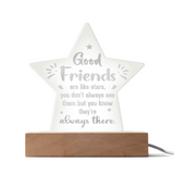 Star-Shaped Friendship Plaque – Engraved Acrylic LED Gift