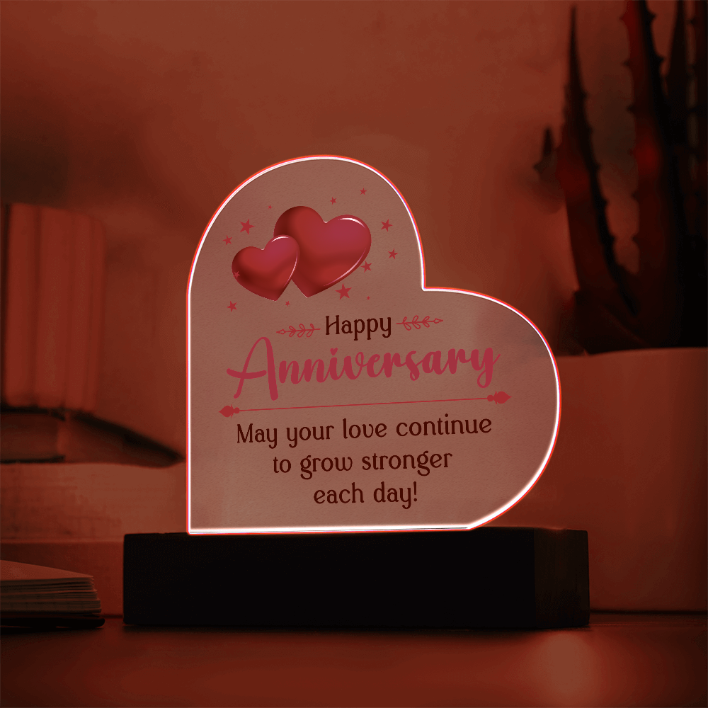 Anniversary Gift – Custom Printed Acrylic Plaque with LED Base