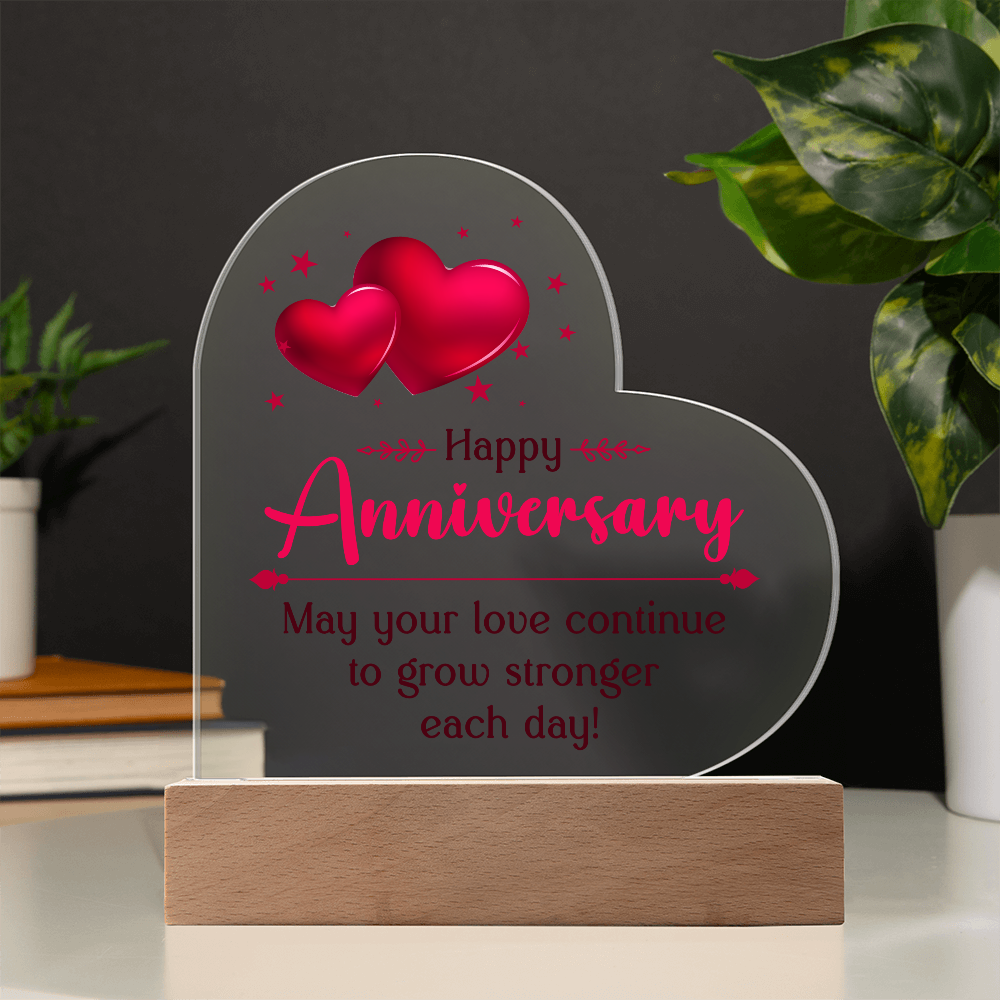 Anniversary Gift – Custom Printed Acrylic Plaque with LED Base