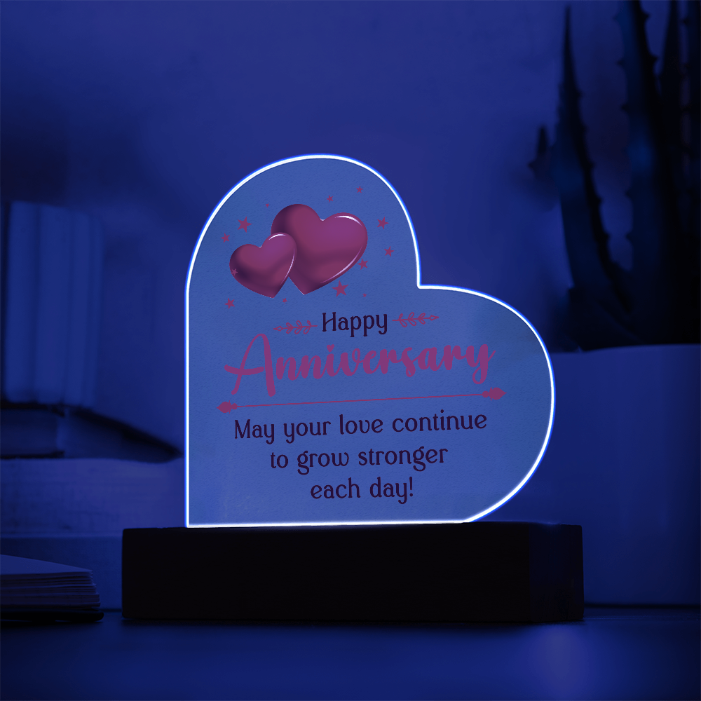 Anniversary Gift – Custom Printed Acrylic Plaque with LED Base