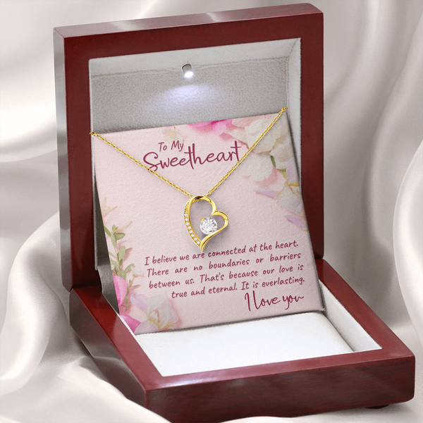 Forever Love Necklace & Faux Flower Bouquet (You Choose Card) - PawsMartOnline Jewelry White Gold Finish / Standard Box