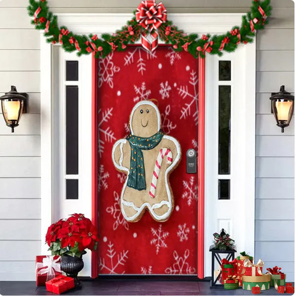 Christmas Door Cover – Holiday Door Decoration, Festive Tapestry