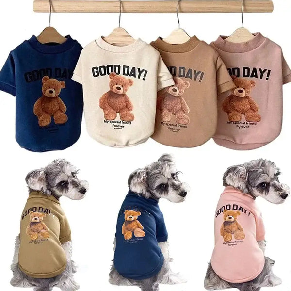 Cozy Bear Pattern Pullover Sweatshirt for Pets