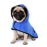 Dog wearing a blue- Microfiber Pet Towel