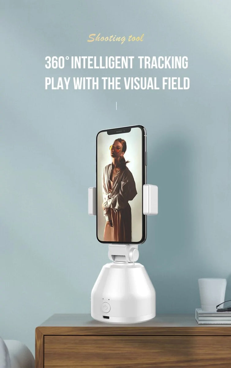 Phone Tripod - Hands-Free, 360° AI Tracking & Phone Stand