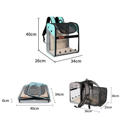RoamingCat Expandable Journey Backpack folded up and expanded 