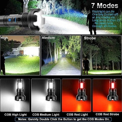 7 mode for the UltraMax Rechargeable Flashlight