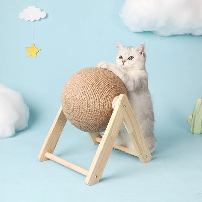 Cat Scratching Ball - Wooden Frame