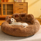 Brown PlushNest Washable Dog Bed